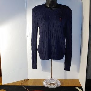 NWOT Polo Ralph Lauren Dark Blue Cable knit Sweate